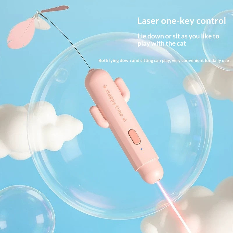Laser infrarouge et plume 2-en-1 Cat Toyvos animaux de compagnie ultime ennui-busting Gadget
