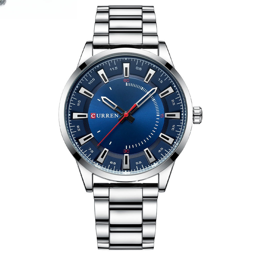Montres d'affaires pour hommes Fashion simple en acier Ceinture homme imperméable Montres de quartz pour hommes