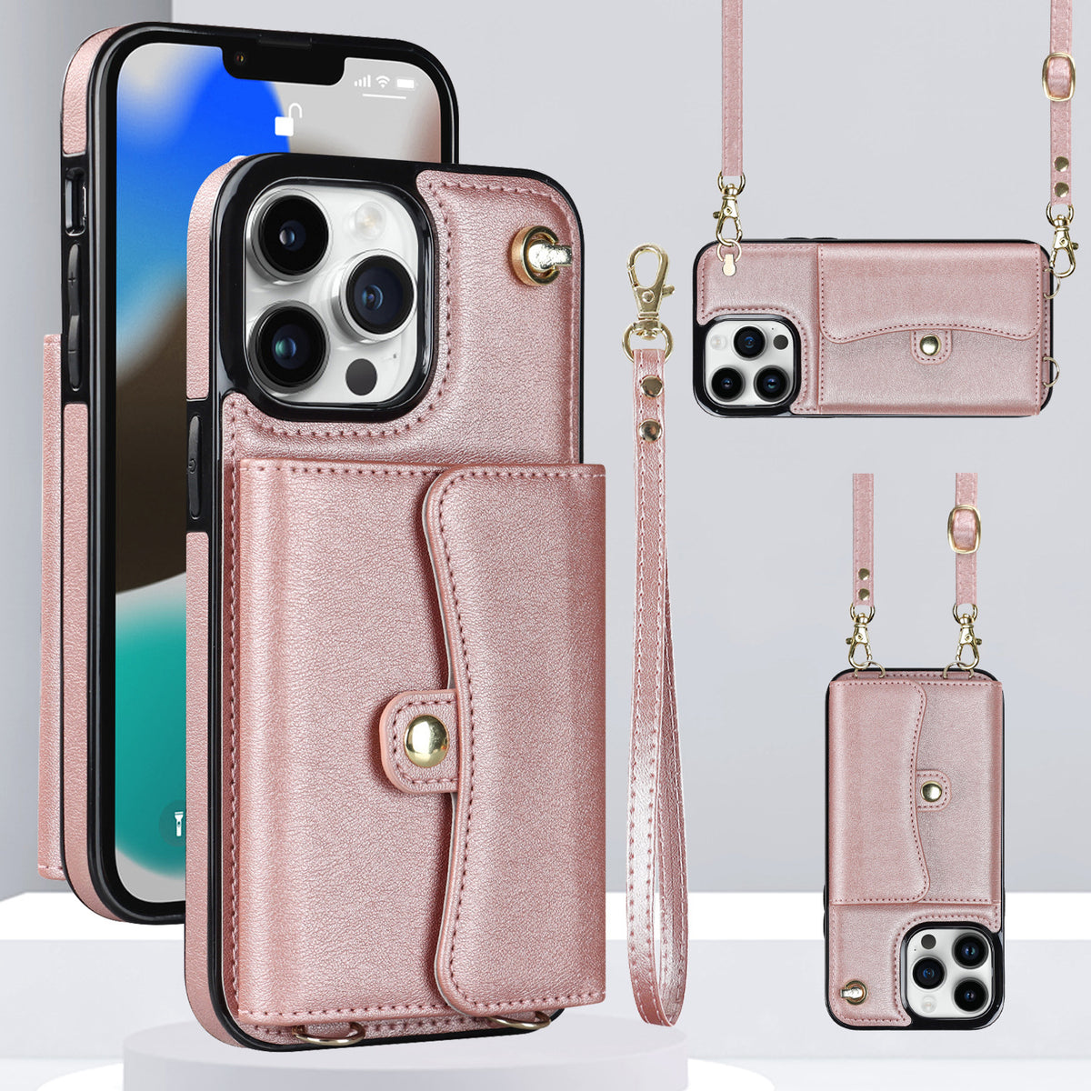 S23Ultra Carte Orgue Boîtier en cuir A13 Crossbody Phone Case