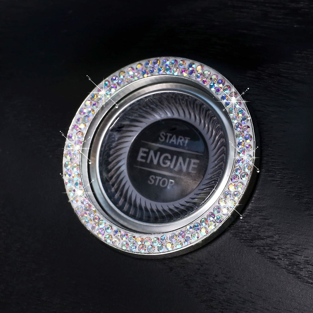 Stickers Anneau décoratif à un bouton de voiture incrusté de diamant Femmes