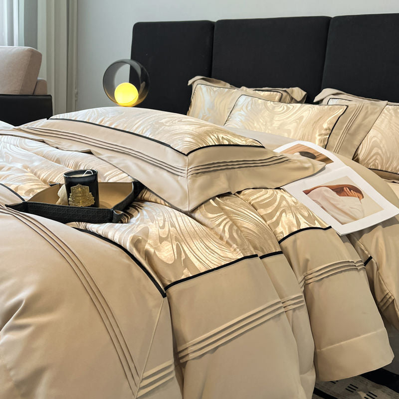 Léger Luxury Lits Jacquard 4 pièces teints au fil