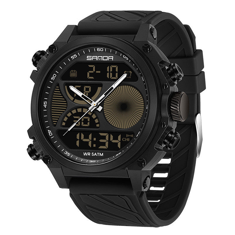 Montre Outdoor Sports Waterproof pour hommes avec un grand cadran et double affichage