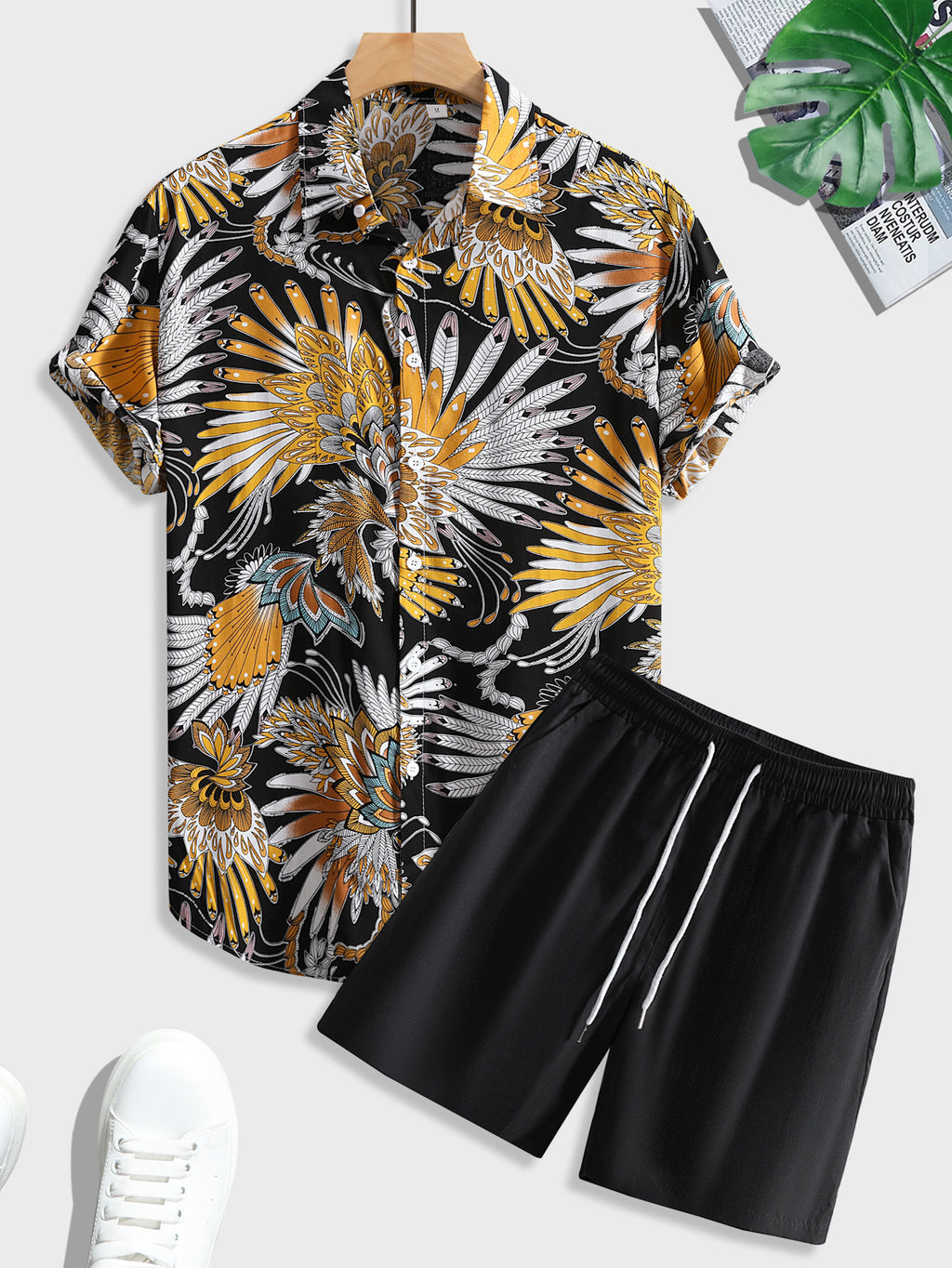 Chemise à manches courtes imprimées pour hommes