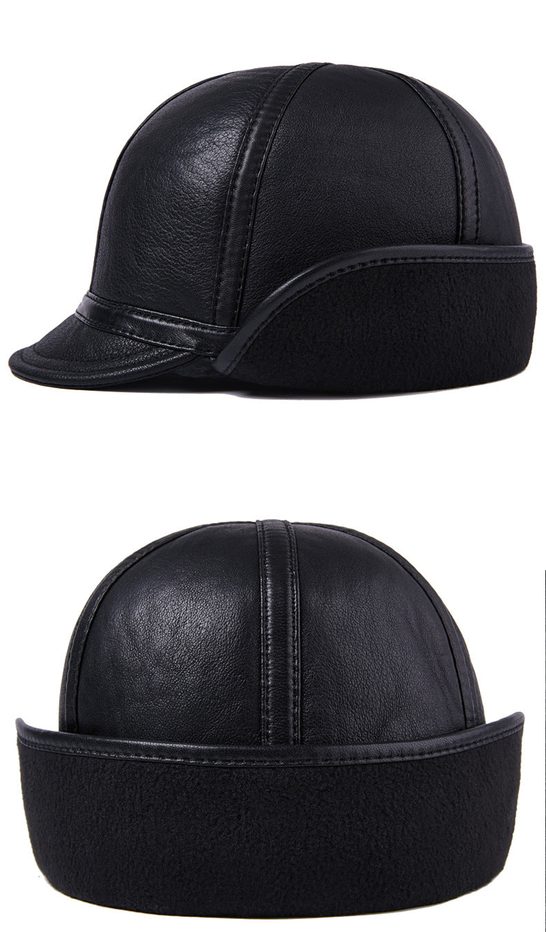 Chapeau d'hiver en cuir casual pour hommes