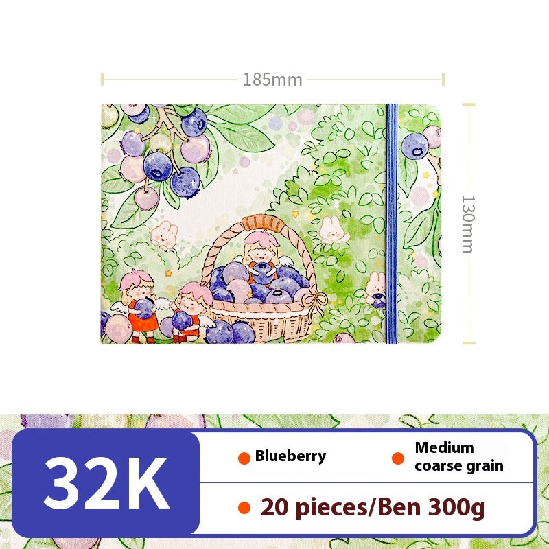 Feiluniao Aquarelle Notebook Tissu fait main Mini Portable Caractère Sketch Hand