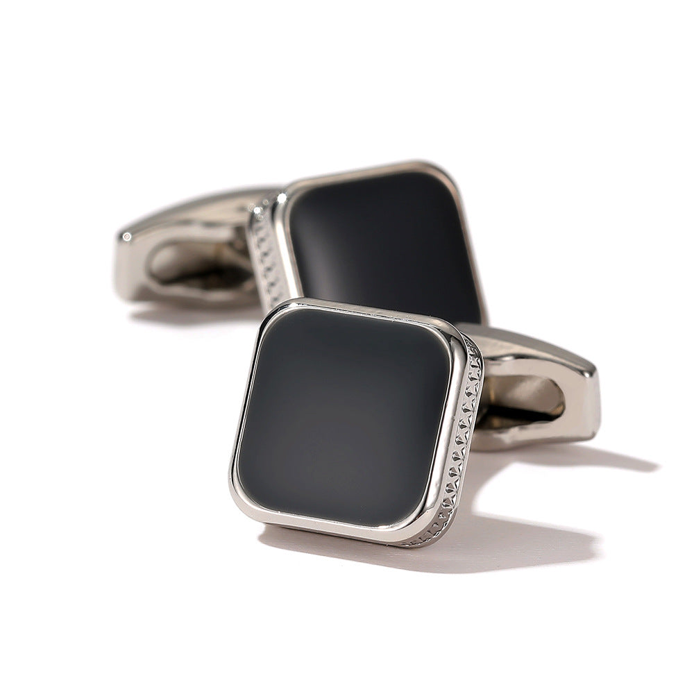 Men's Cufflinks Mode carré goutte huile simple 4 couleurs