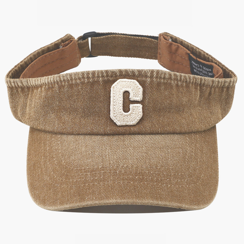Broderie lavée simple Lettre tridimensionnelle C Chapeau rond pour usage extérieur