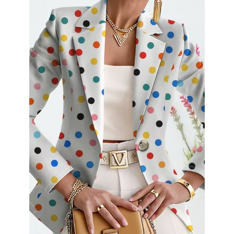 Women's trendy printed suit blazer