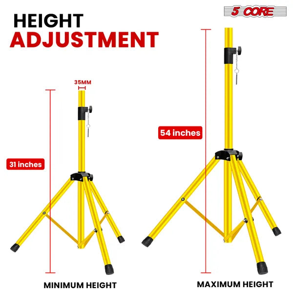 5 Core haut-parleur stand paire réglable 31 à 54" PA DJ trépied stands poids lourd W 35mm Inser