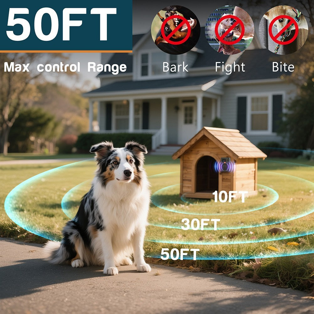 Étanche Ultrasonic Anti Bark Device USB Rechargeable 50ft Range Dog Deterrent
