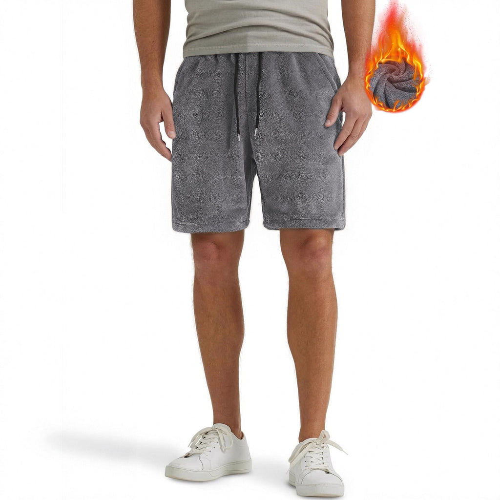 Homme SpringAutomn Coral-Fleece Sports-Style Casual Plus-Size Short