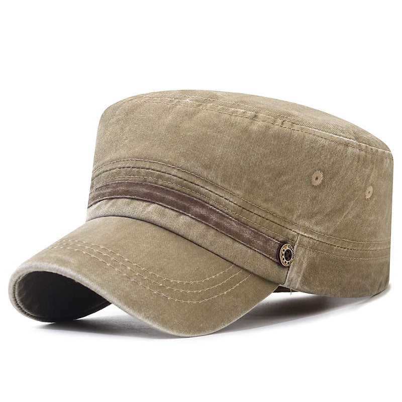 Chapeau de la Couronne plat lavé Respirant Protection solaire Casquette extérieure pour hommes