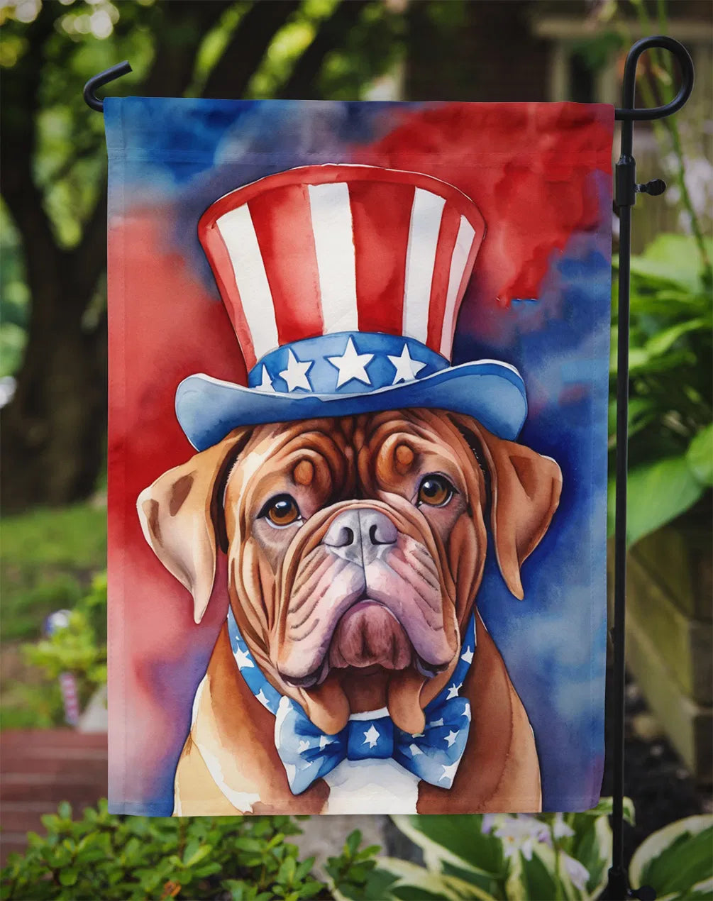 Dogue de Bordeaux Patriotique American Garden Flag Mailbox Flag Marque de drapeau décoratif