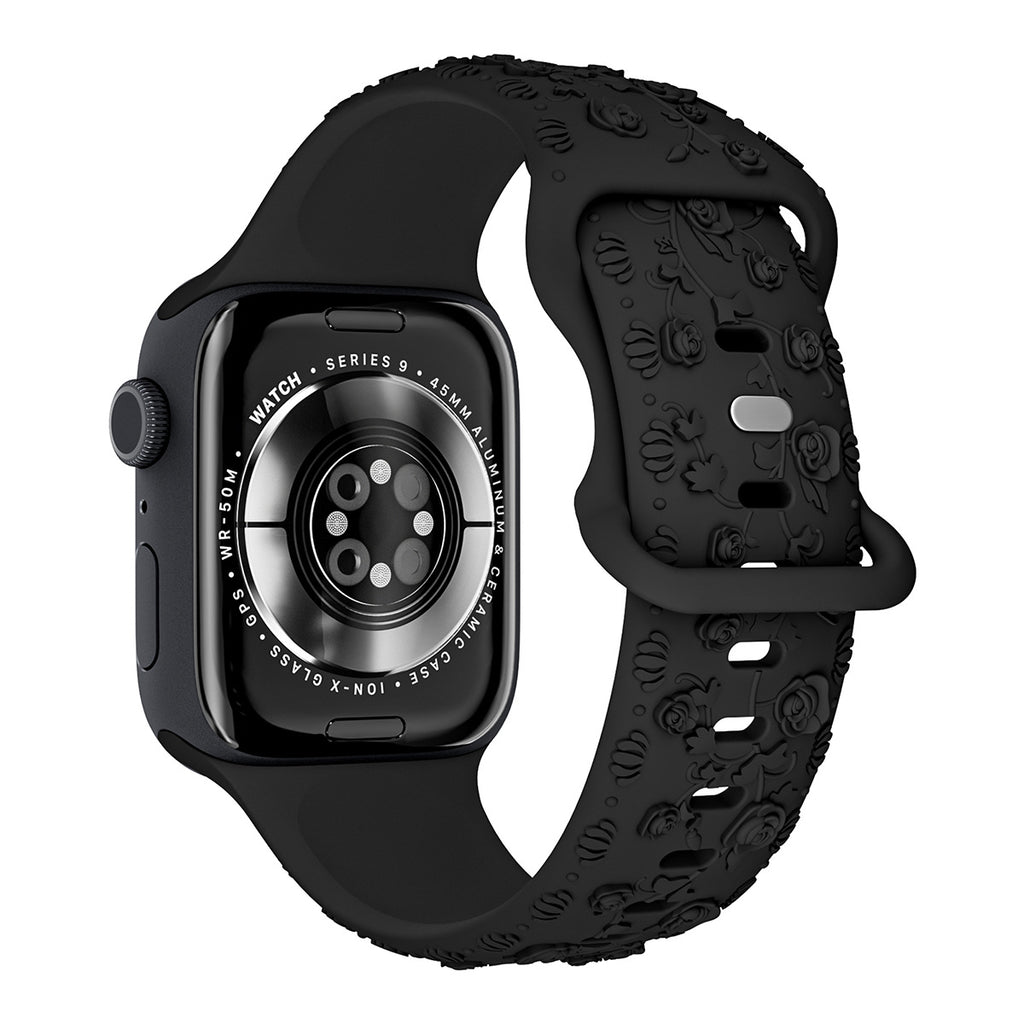 Bracelet de montre en silicone rose embossé