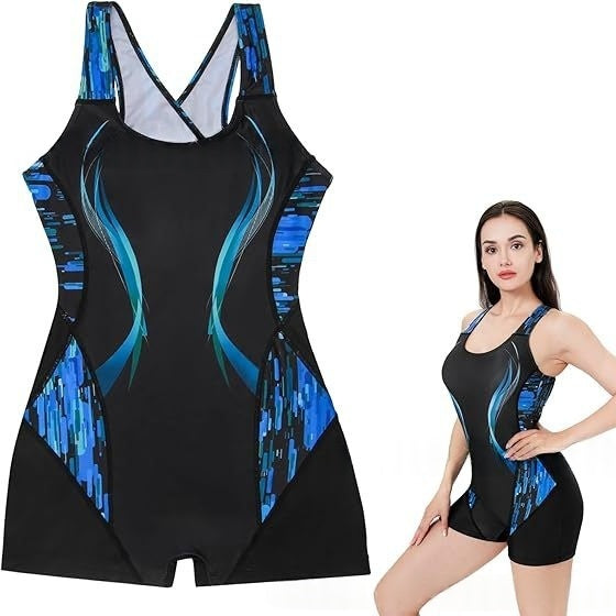 Combinaison de bain en une seule pièce de style Boxer pour femme