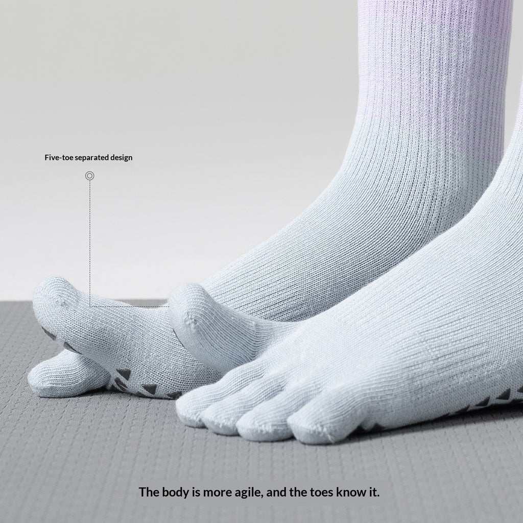 Chaussettes de yoga à cinq doigts pour les femmes