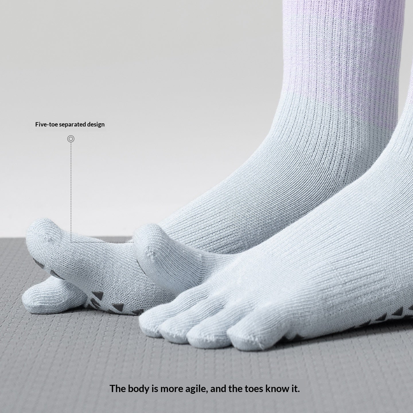 Chaussettes de yoga à cinq doigts pour les femmes
