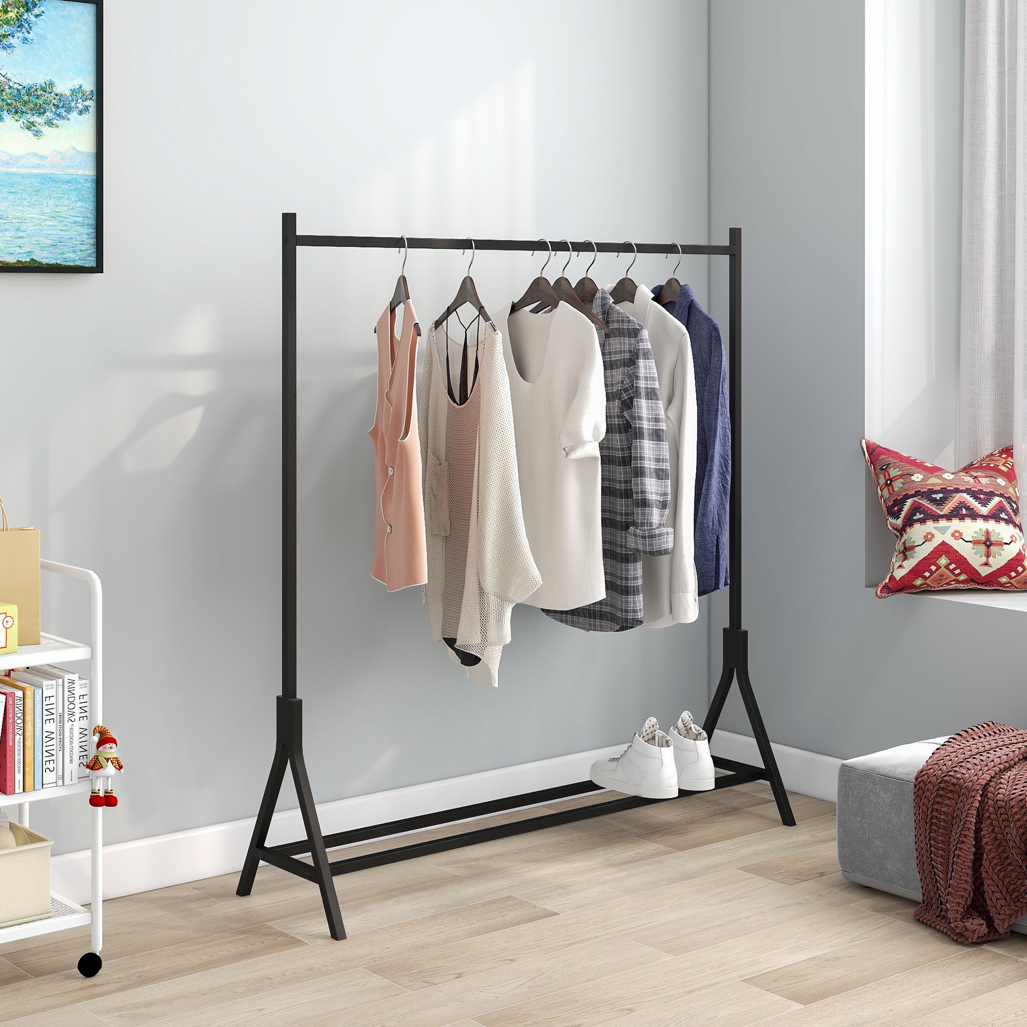 Garment Rack Hanger autoportant Multi-fonctionnel Single pole Chambre Vêtements Rack Bedroo
