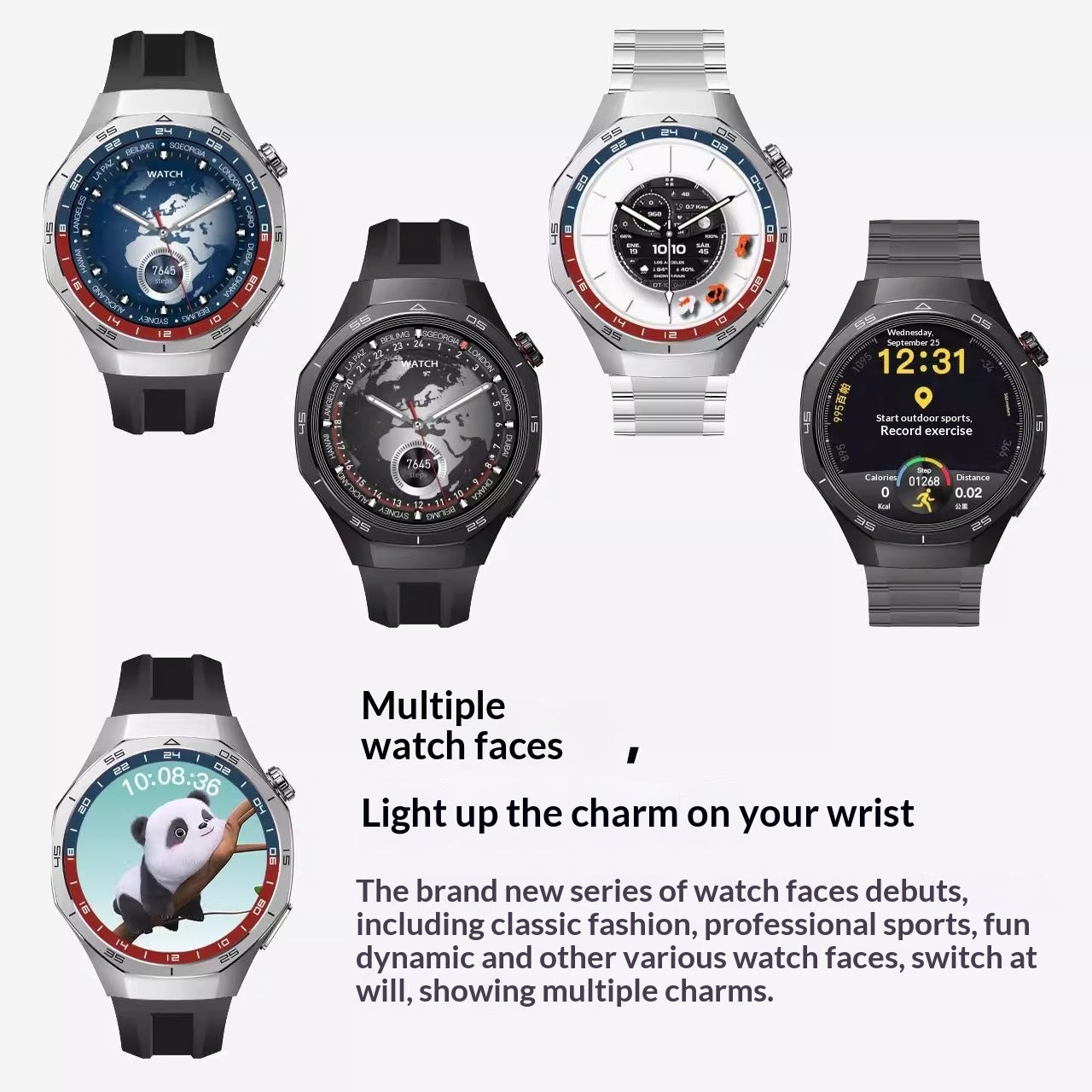 Smartwatch en alliage d'aluminium de qualité aéronautique avec appel Bluetooth