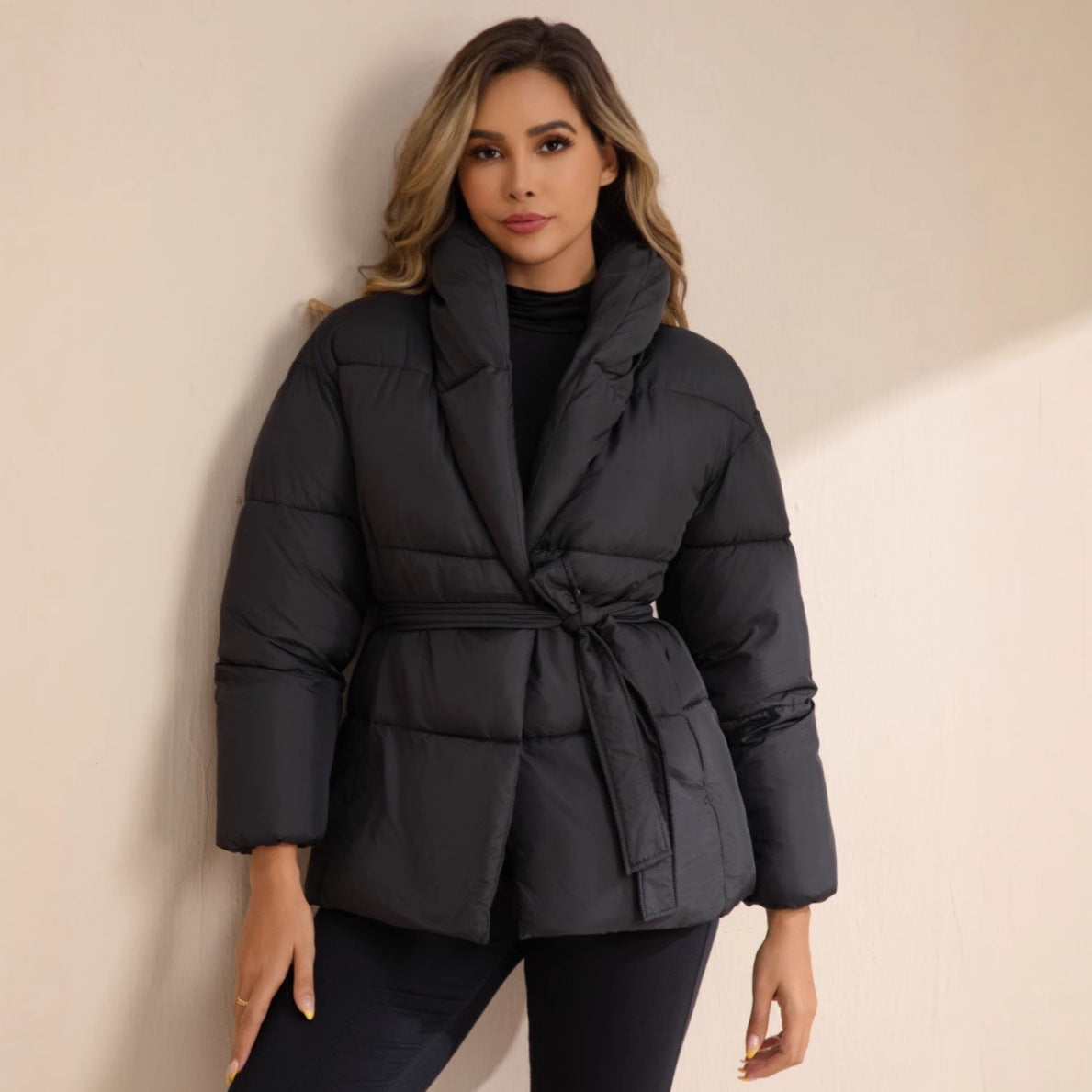 Veste de manteau rembourré en coton, taille-couche