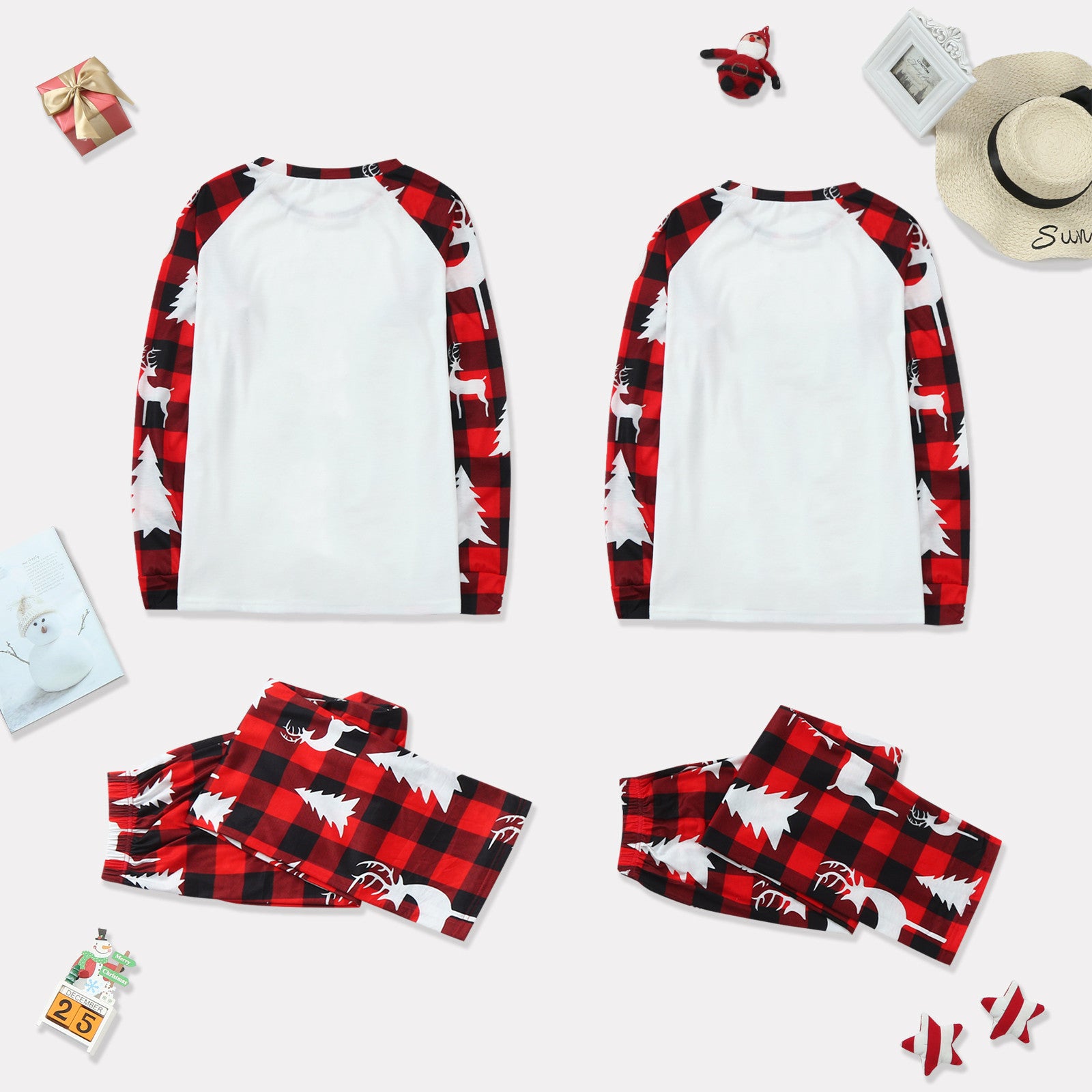 Arbre de Noël Imprimer Accueil Porter Pyjamas Ensemble Parent-enfant