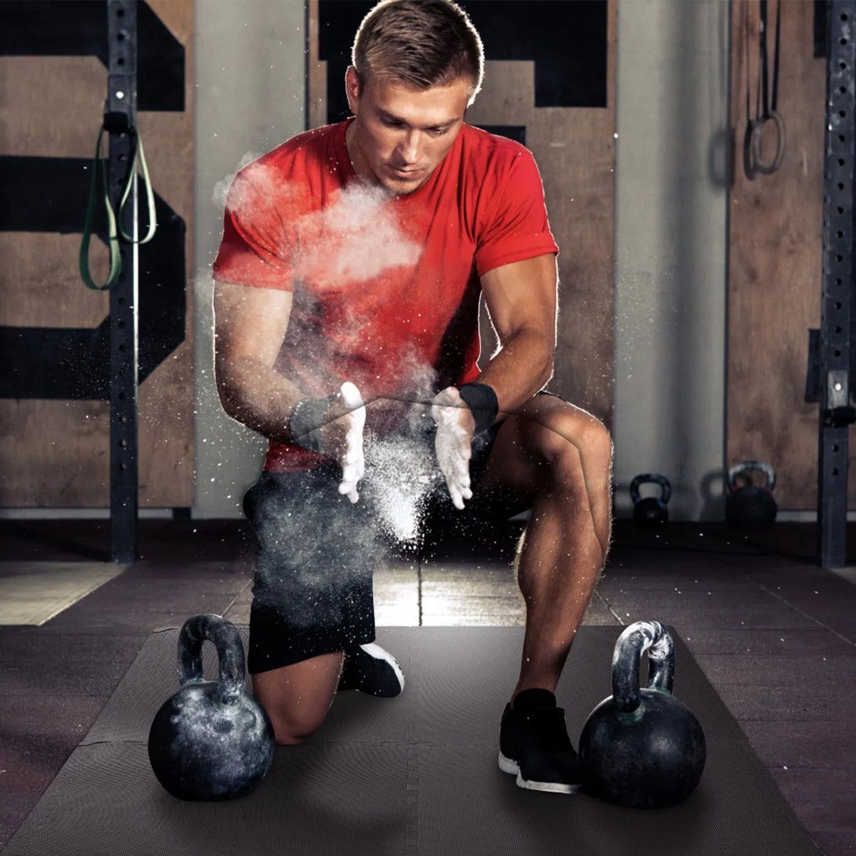 Puzzle Exercise Mat Mousse Gym EVA Mat Interlocking Tiles Sol de protection pour l'équipement de gym
