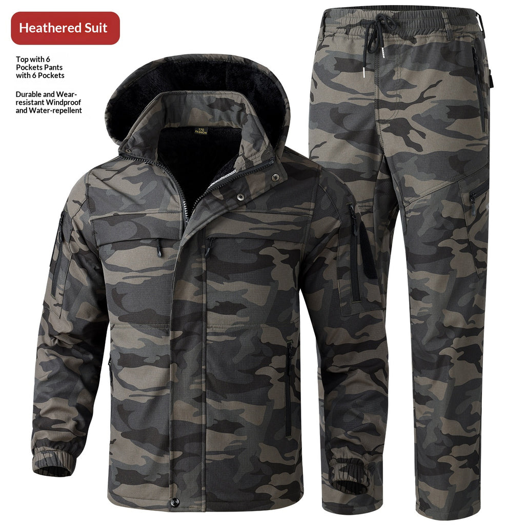 Veste et pantalons de brise-vent doublés de polaire pour hommes