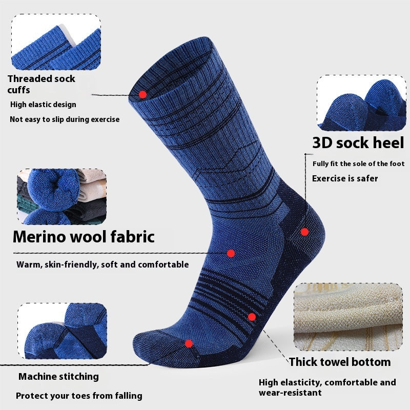 Chaussettes de sport chaudes en laine pour hommes et femmes