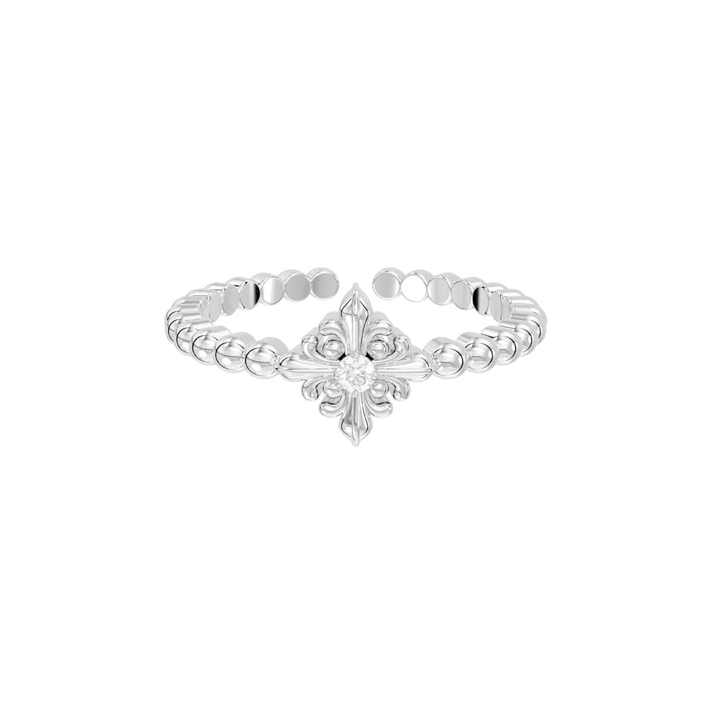 Trois lignes horizontales Bijoux Iris Fleur Anneau Lumière Titanium Dentelle Hollow Maillard Lumière