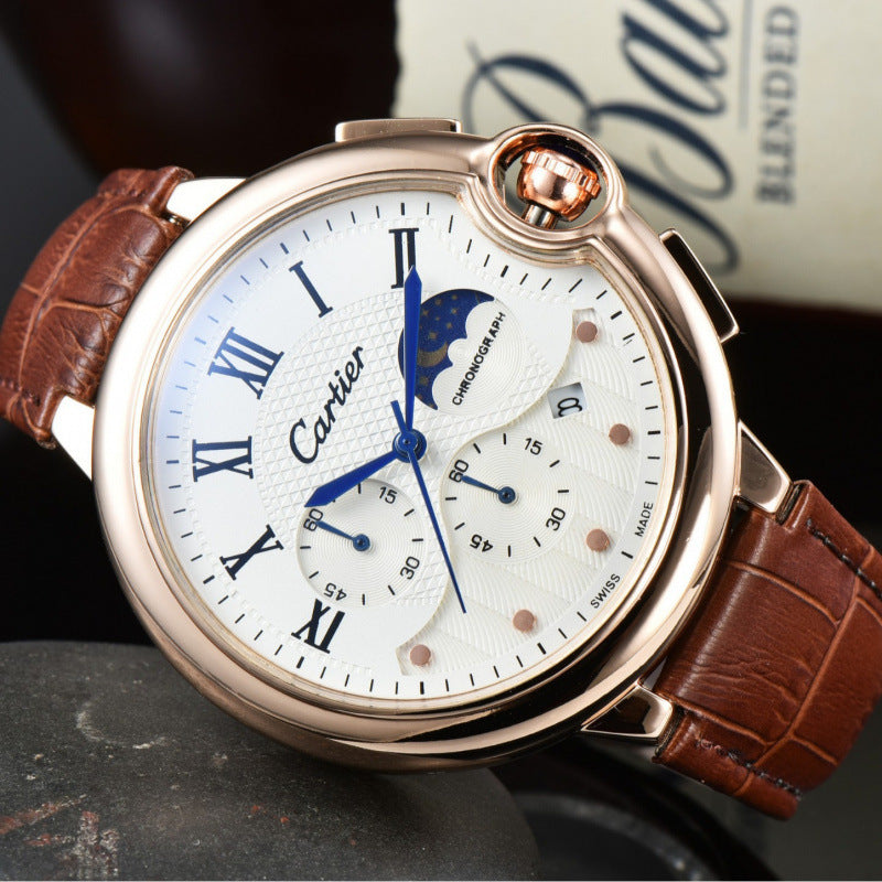 Montre d'affaires homme avec un bracelet en caoutchouc