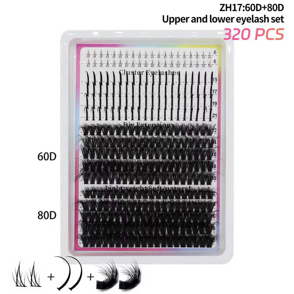 Faux cils segmentés de style féodal et mal emballés