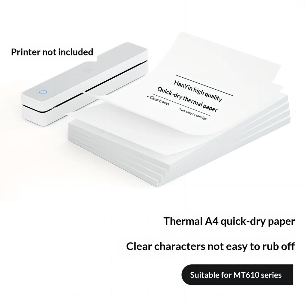 MT610 Imprimante thermique portable sans fil Bluetooth A4 pour documents maison et bureau