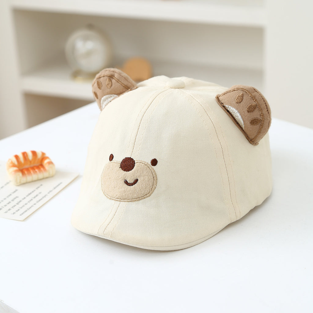 Garçon et fille caricature ours en peluche brodé trois dimensions Paw-print Bear oreilles en avant