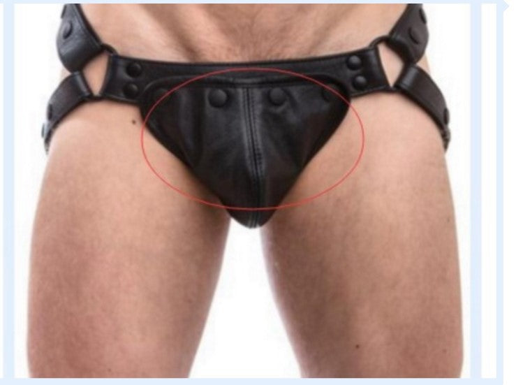 Reliure amovible sous-vêtements en cuir sexy pour hommes