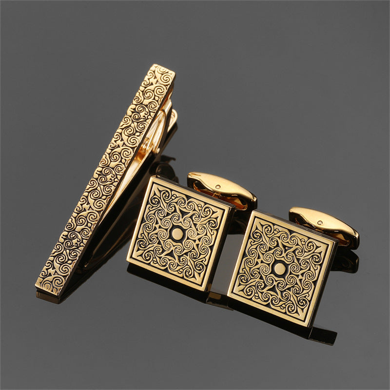 Or et argent noir cristal Rose motif émanel lot fleur Clip Clip Cuff Buckle Set