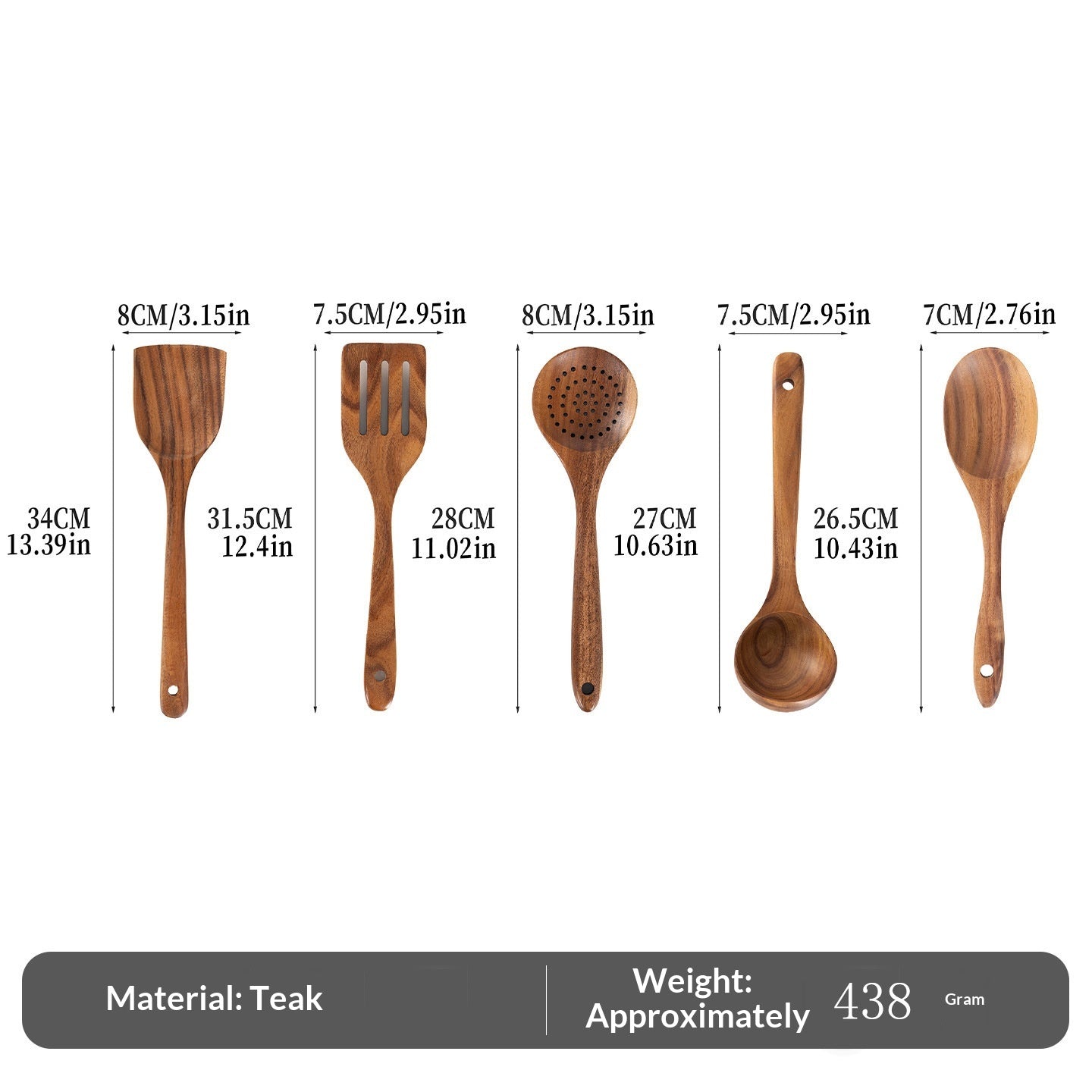 Ensemble de spatules en bois de teck