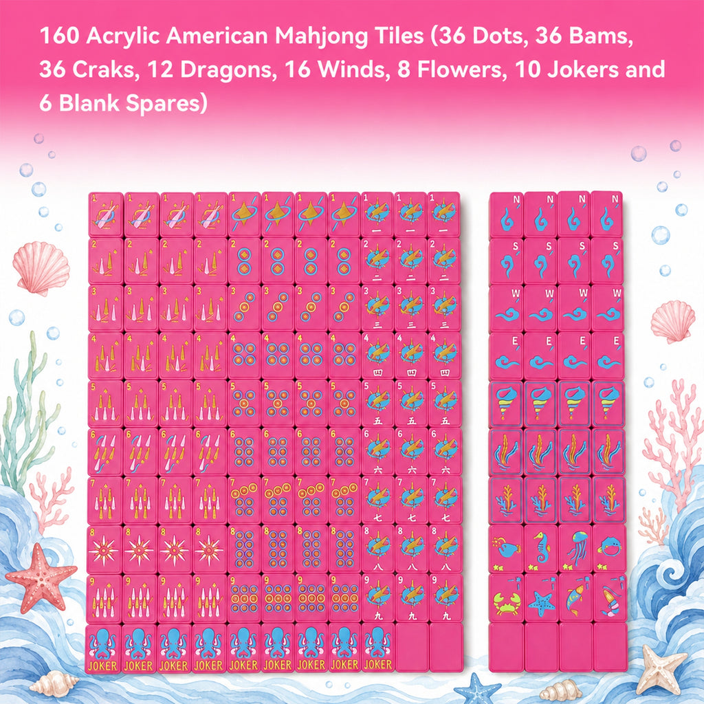 160PCS flottant American Mahjong Set Ocean Thème