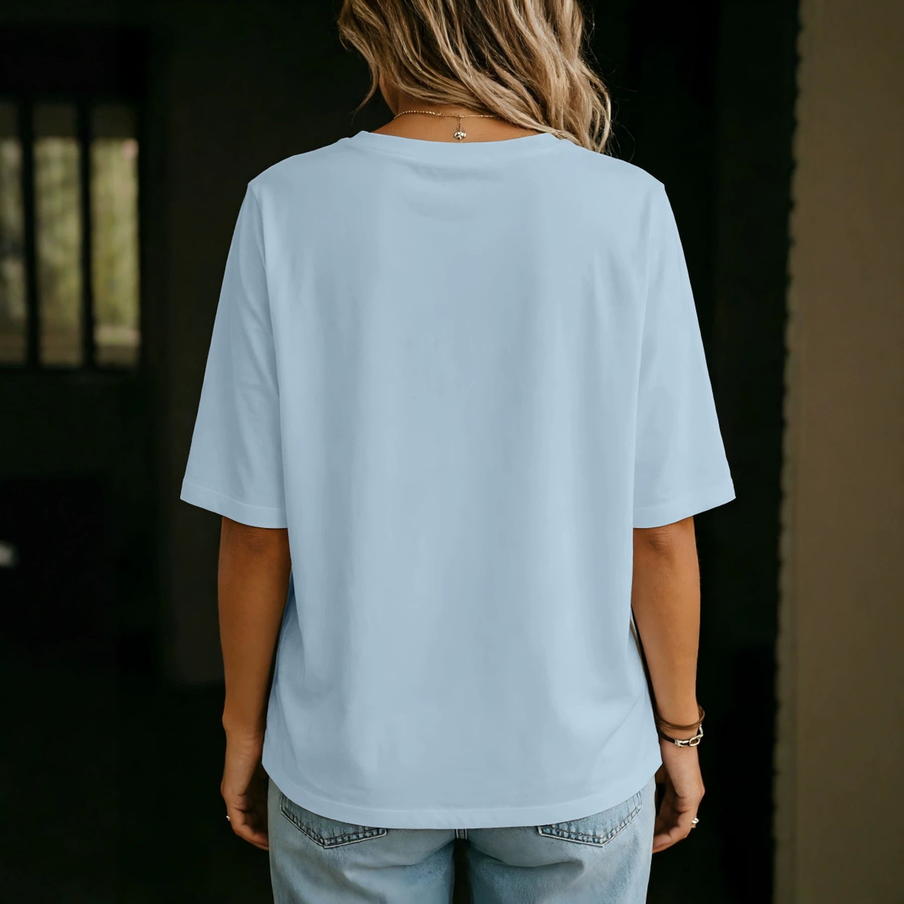 Set T-shirt 3 pièces pour femmes Simple et Casual Solid Color Muji-style