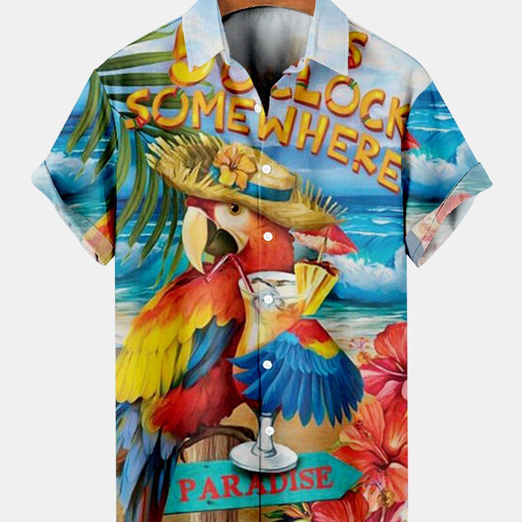 Chemise à manches courtes imprimé numérique 3D pour homme de grande taille