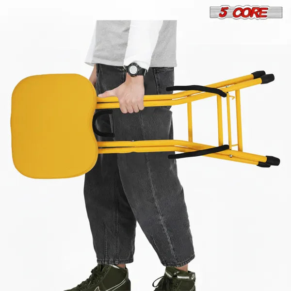 Tabouret de guitare 5 Core 3.15" Chaise rembourrée Siège pliable de musique de service lourd construit dans pied repose Gu