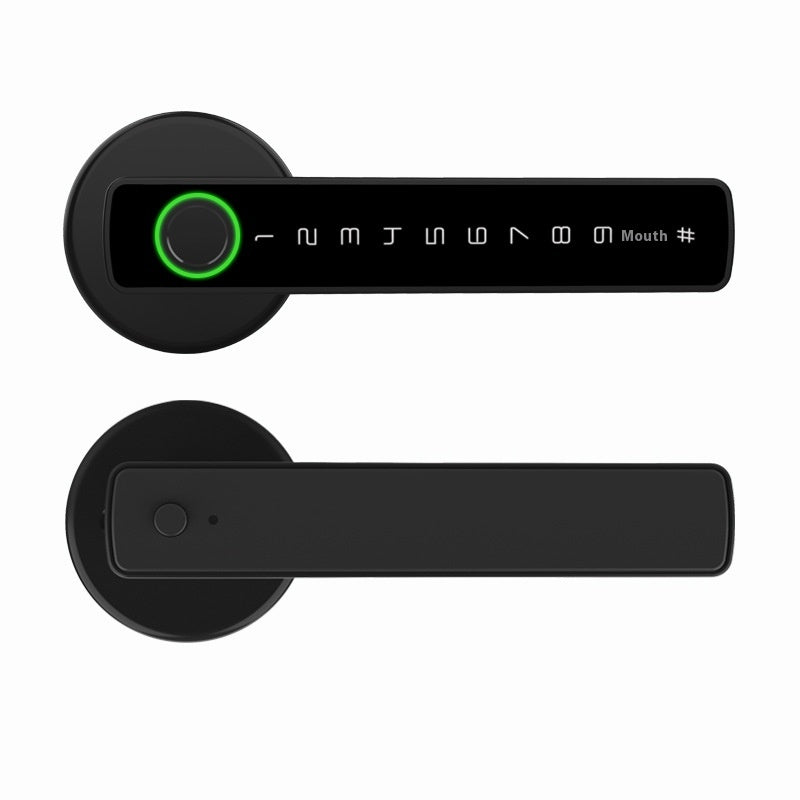 Serrure de porte intelligente à poignée simple intérieure en bois