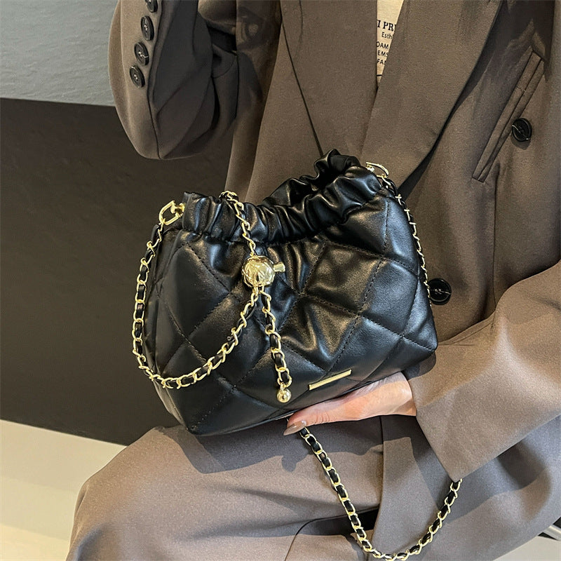 Fashion Femmes Casual Rhombus Sac à épaule Sac à la chaîne Messenger