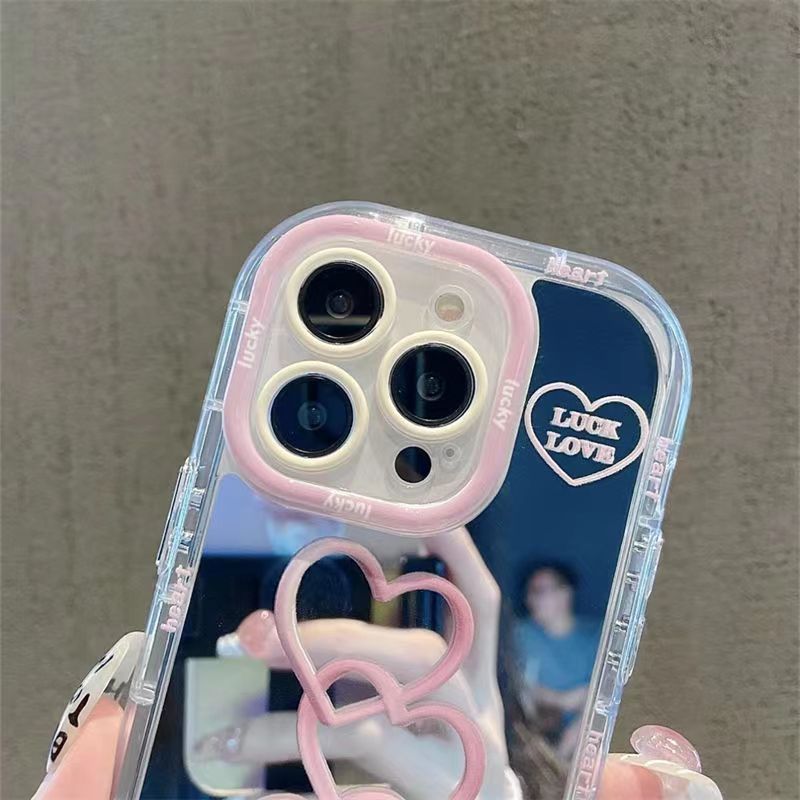 Étui de téléphone tout inclus résistant à la goutte Love Makeup Mirror