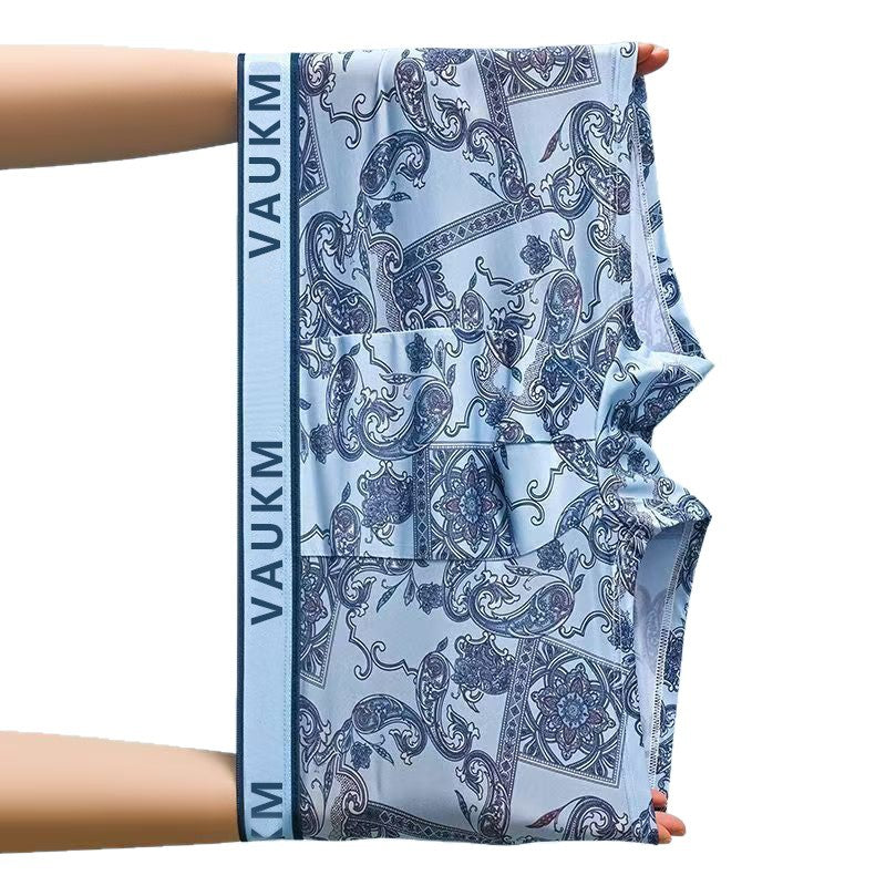 Sous-vêtements en soie de glace pour homme style chinois Boxer pour homme Respirant Grande Taille Antibacter