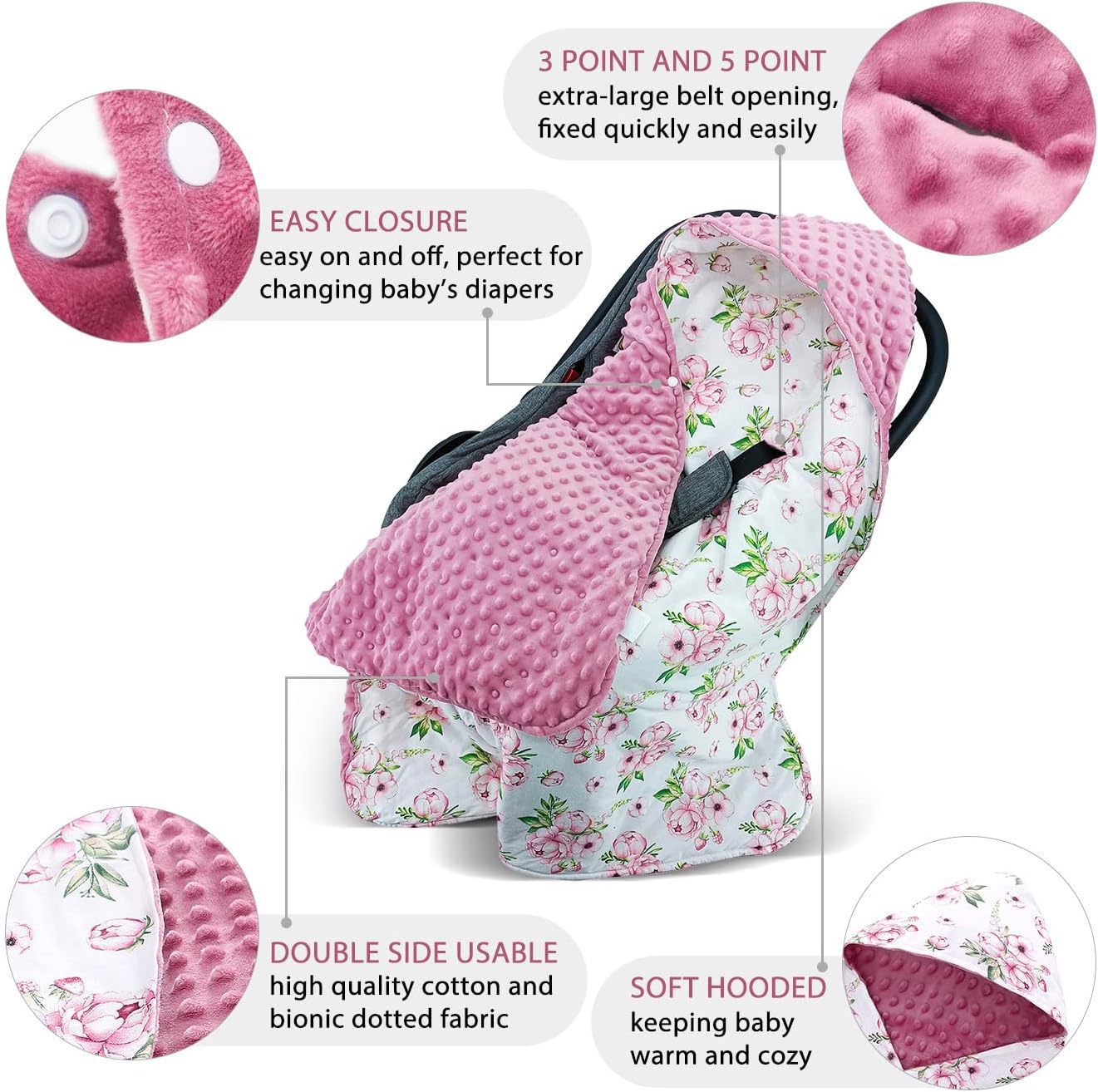 Couverture multi-fonctionnelle pour bébé à capuche Couverture pour nouveau-né à double face S