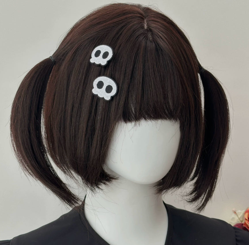 Subculture Crâne Bang Clip doux mignon épingle à cheveux foncé