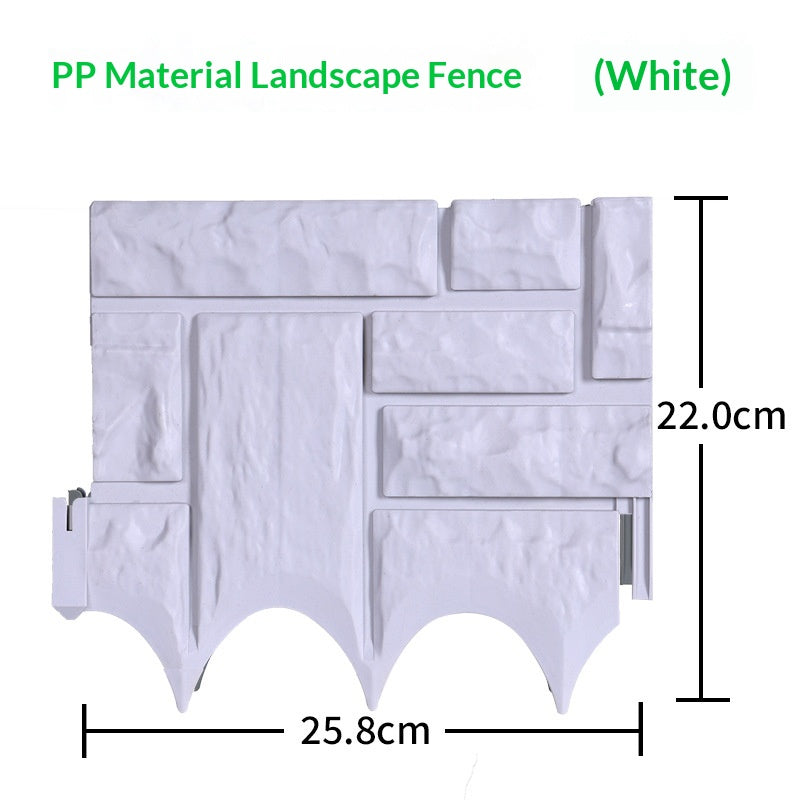 Fence de jardin de clôture en plastique pelouse artificielle pierre-modèle Fence