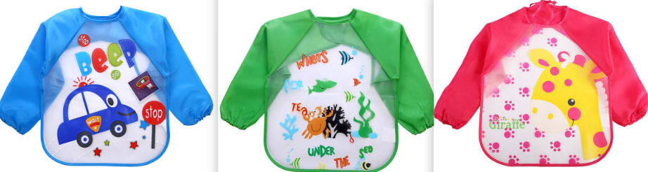 Gown enfant manches longues enfants imperméable repas Baby Tablier Peinture Vêtements Bib Protectiv