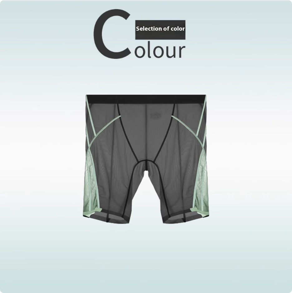 Sous-vêtements de sport en soie glacée Hommes Non-trace Porter Leg Quick Dry Plus Long Porter Crotch