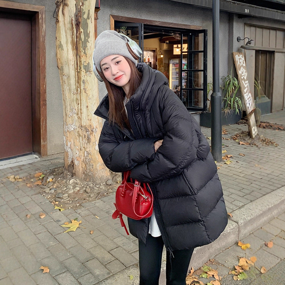 Mi-longueur Mode Loose-fitting Down Jacket avec Hood